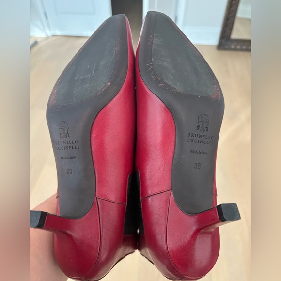 Brunello Cucinelli Leather Acne Boots; Excellent condition; Size 38; Burgundy ; - Picture 12 of 12